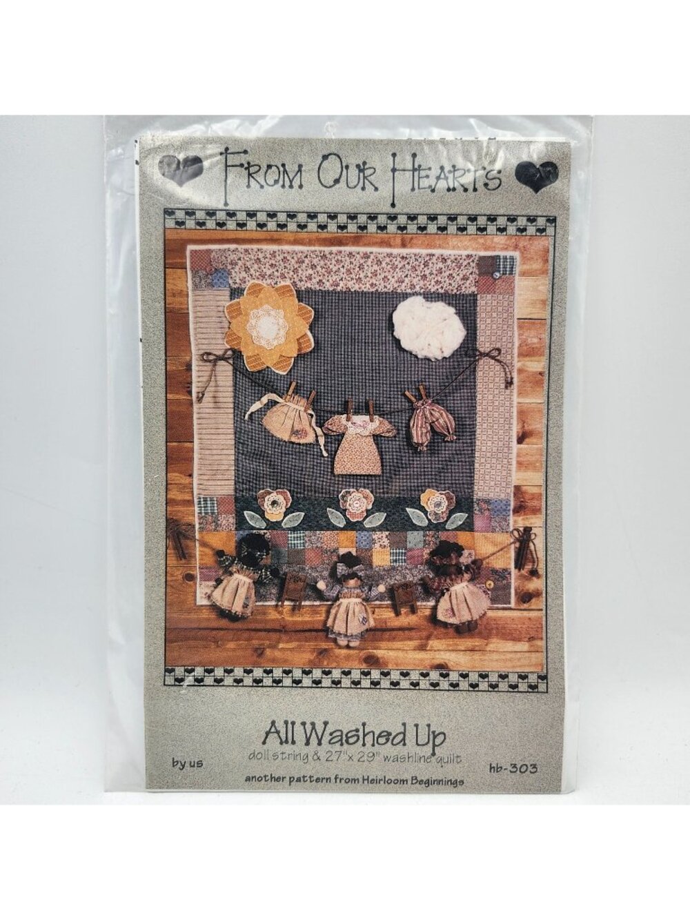 Heirloom Beginnings All Washed Up Doll String Washing Quilt Pattern 27in X 29in